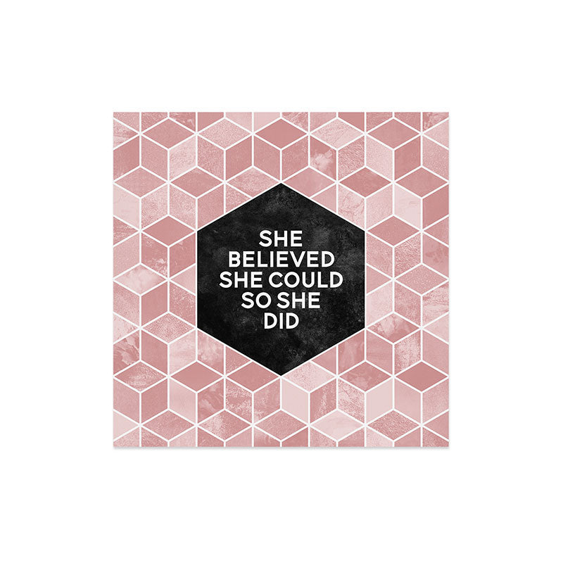 Elisabeth Fredriksson She Believed She Could Pink Art Print
