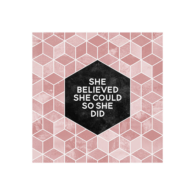 Elisabeth Fredriksson She Believed She Could Pink Art Print