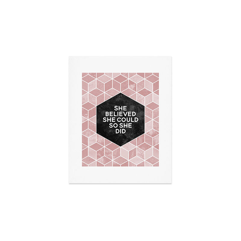 Elisabeth Fredriksson She Believed She Could Pink Art Print