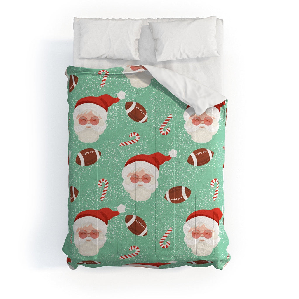 Design by Spark Sporty Football Santa Holiday Comforter