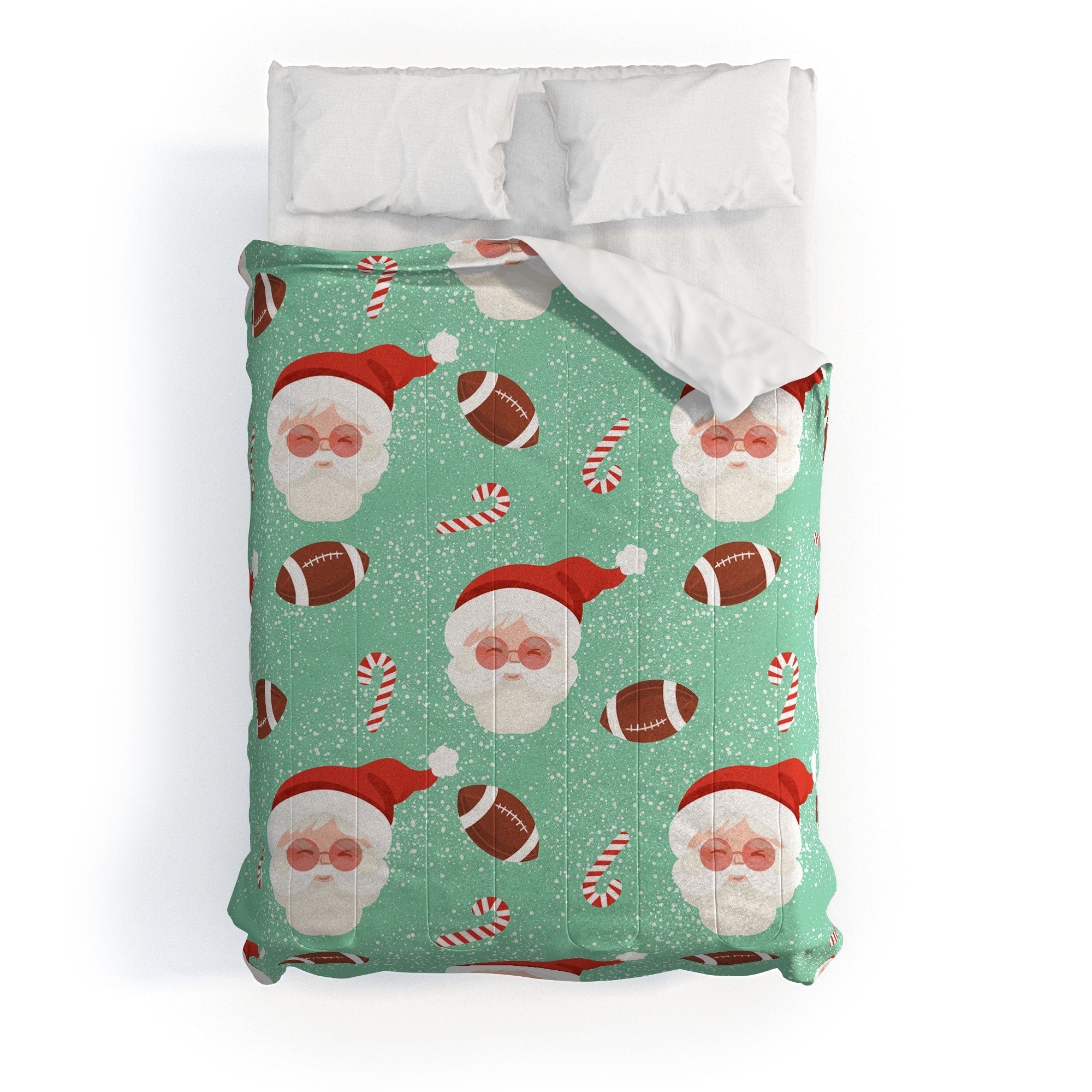 Design by Spark Sporty Football Santa Holiday Comforter