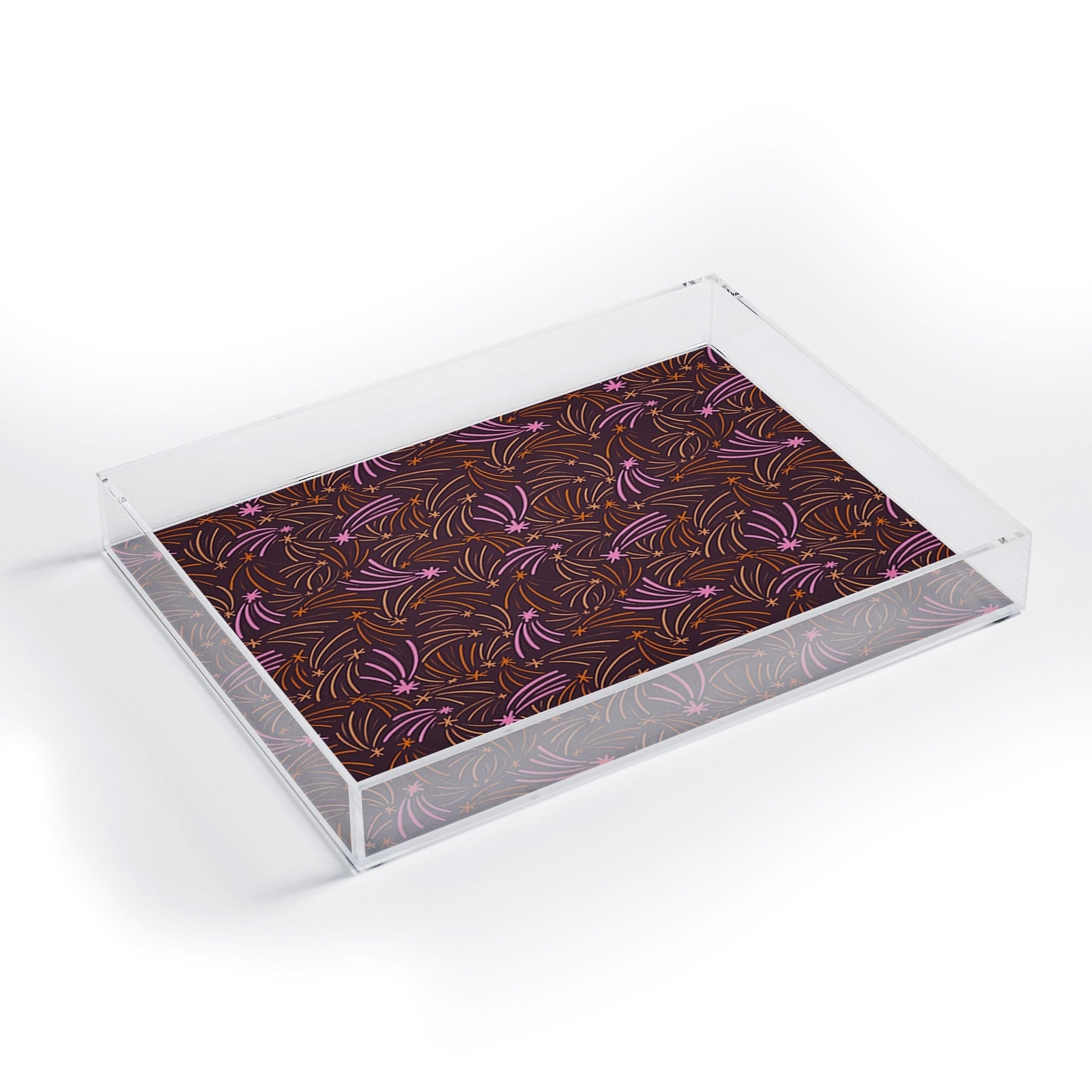 Little Om Pattern Shooting Stars plum Acrylic Tray