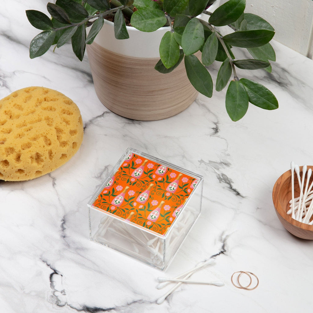 Design by Spark Rose Bubbly And Florals Acrylic Box