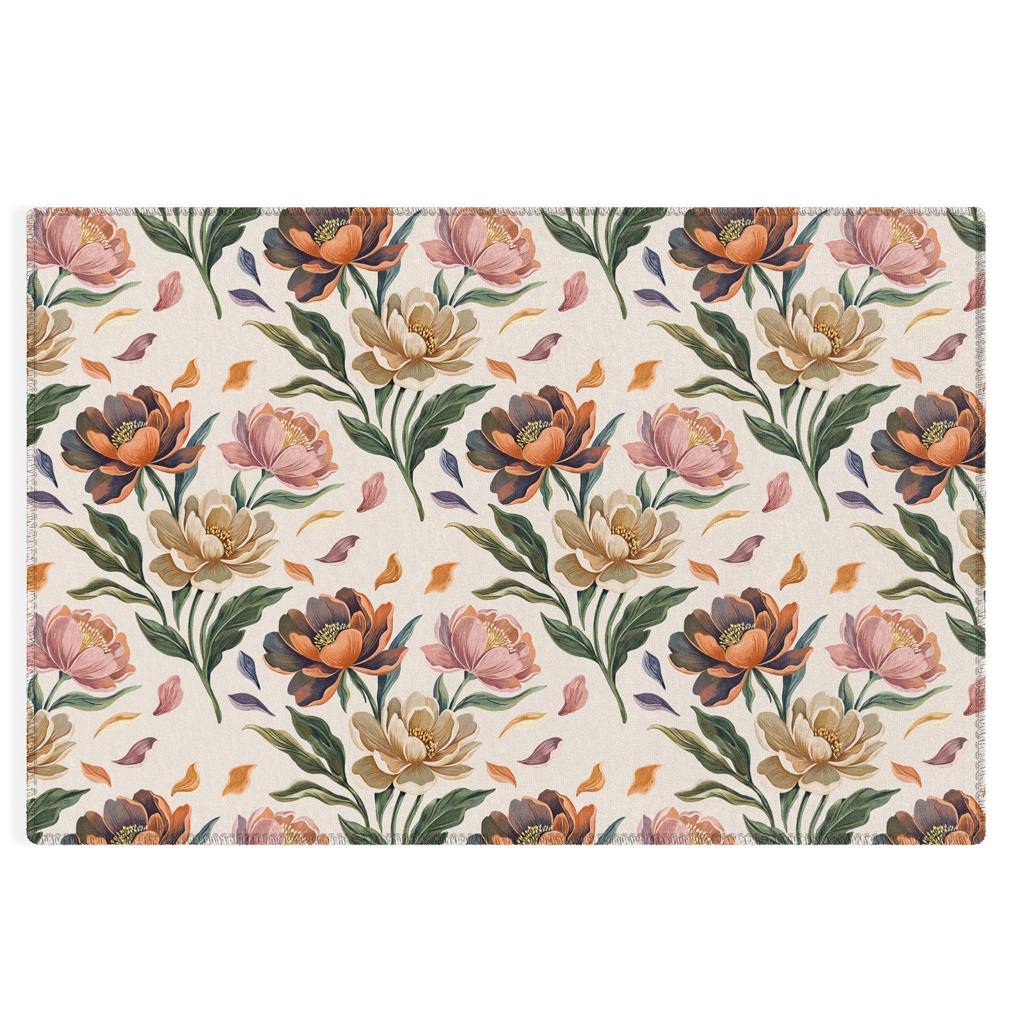 Marta Barragan Camarasa Hand Painted Peony Florals Outdoor Rug