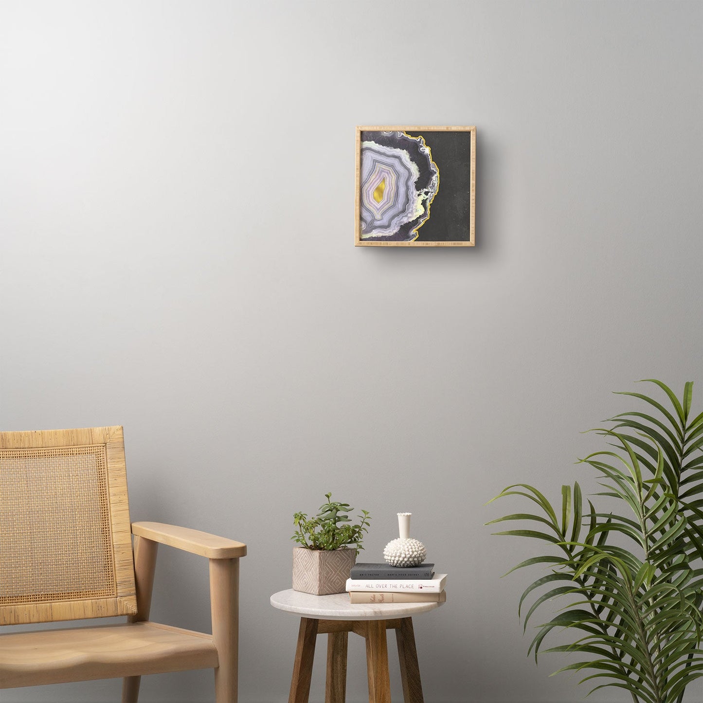 Emanuela Carratoni Black and Gold Agate Framed Wall Art