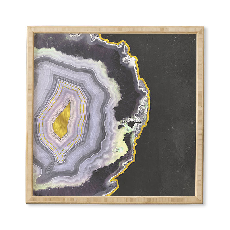 Emanuela Carratoni Black and Gold Agate Framed Wall Art