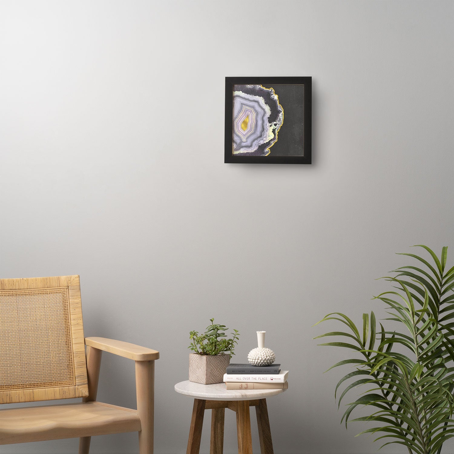 Emanuela Carratoni Black and Gold Agate Framed Wall Art
