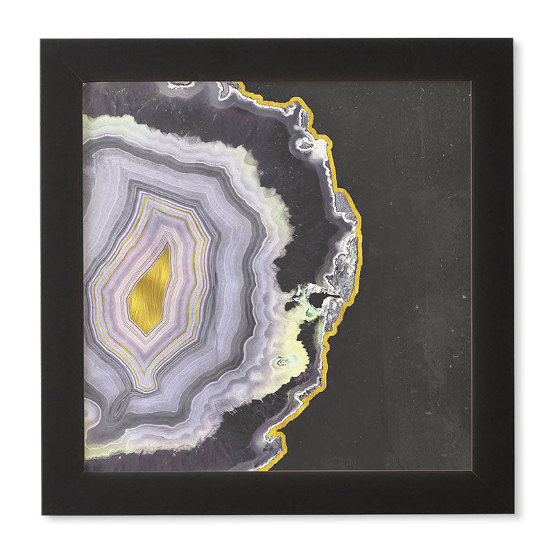 Emanuela Carratoni Black and Gold Agate Framed Wall Art