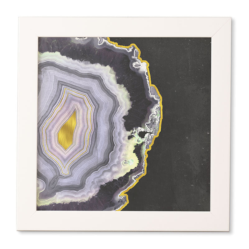 Emanuela Carratoni Black and Gold Agate Framed Wall Art