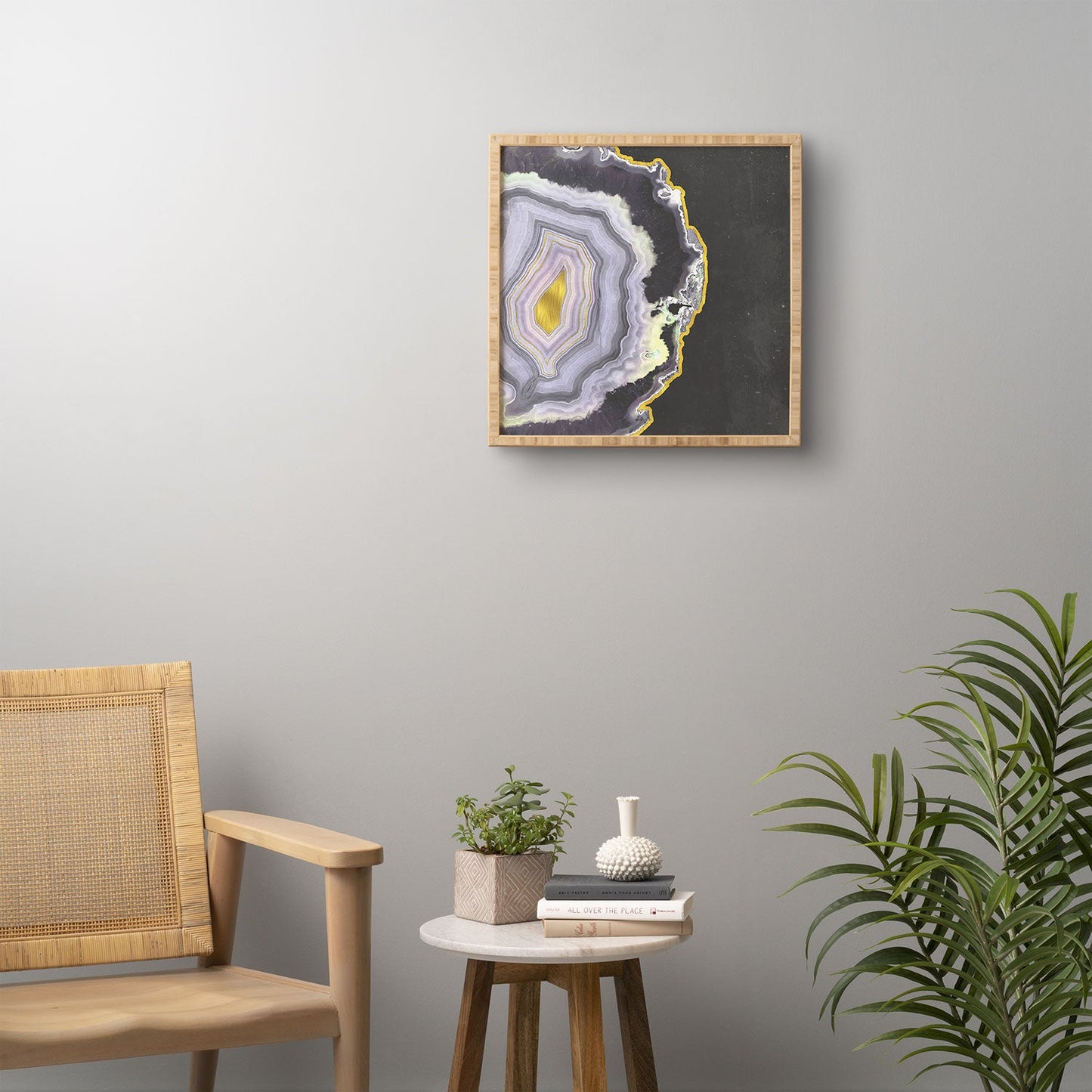 Emanuela Carratoni Black and Gold Agate Framed Wall Art