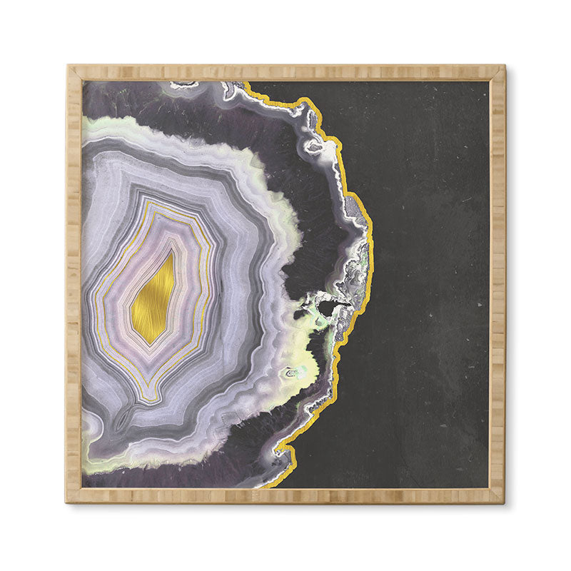 Emanuela Carratoni Black and Gold Agate Framed Wall Art