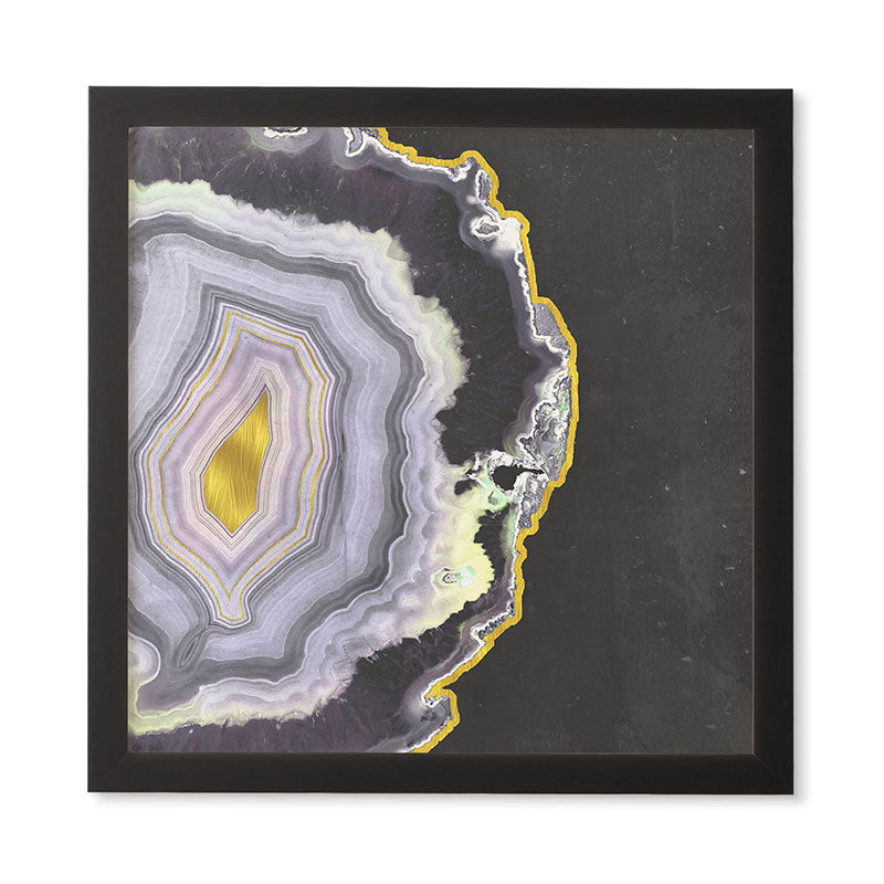 Emanuela Carratoni Black and Gold Agate Framed Wall Art