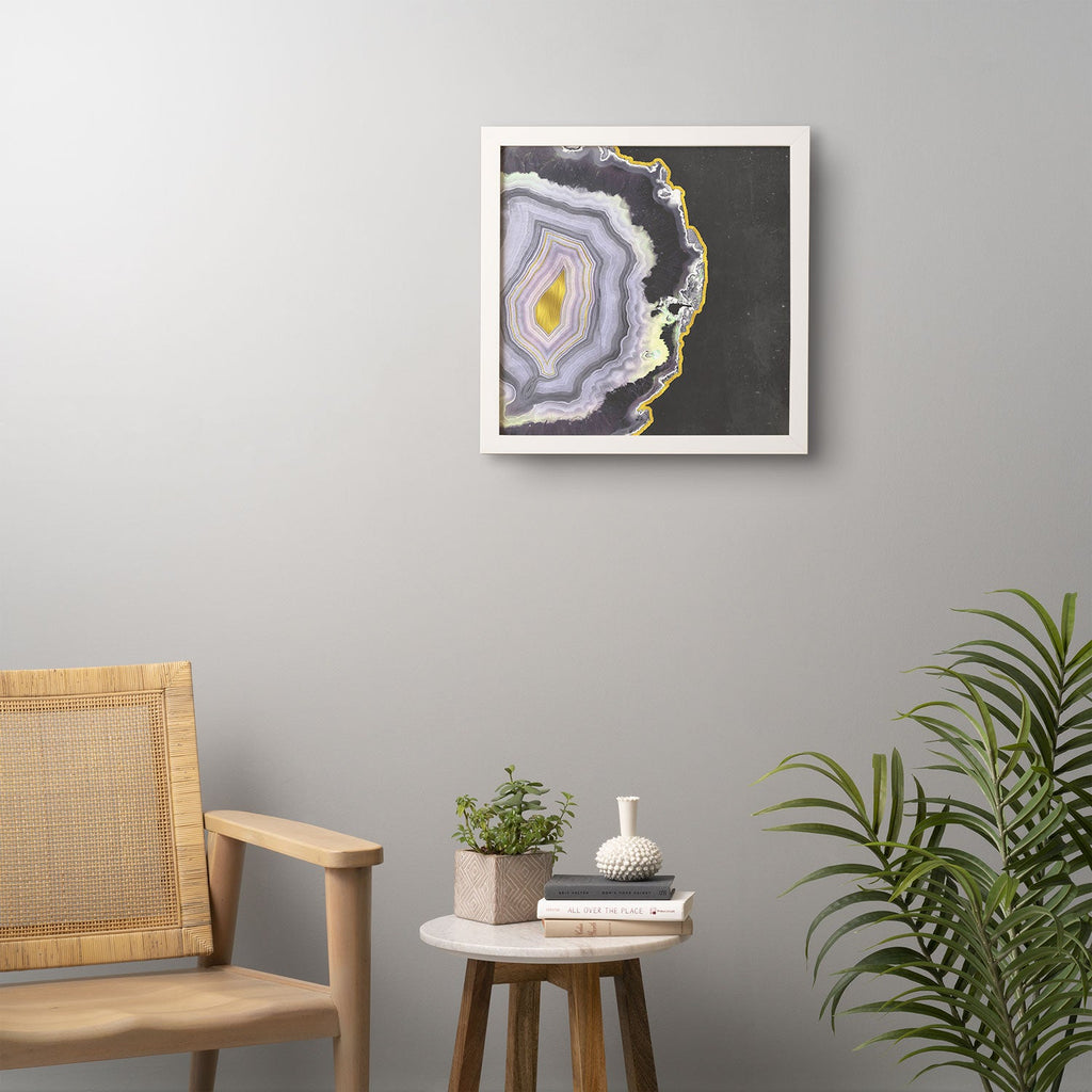 Emanuela Carratoni Black and Gold Agate Framed Wall Art