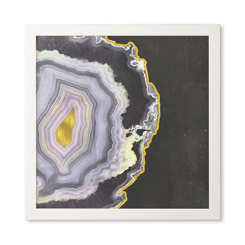Emanuela Carratoni Black and Gold Agate Framed Wall Art