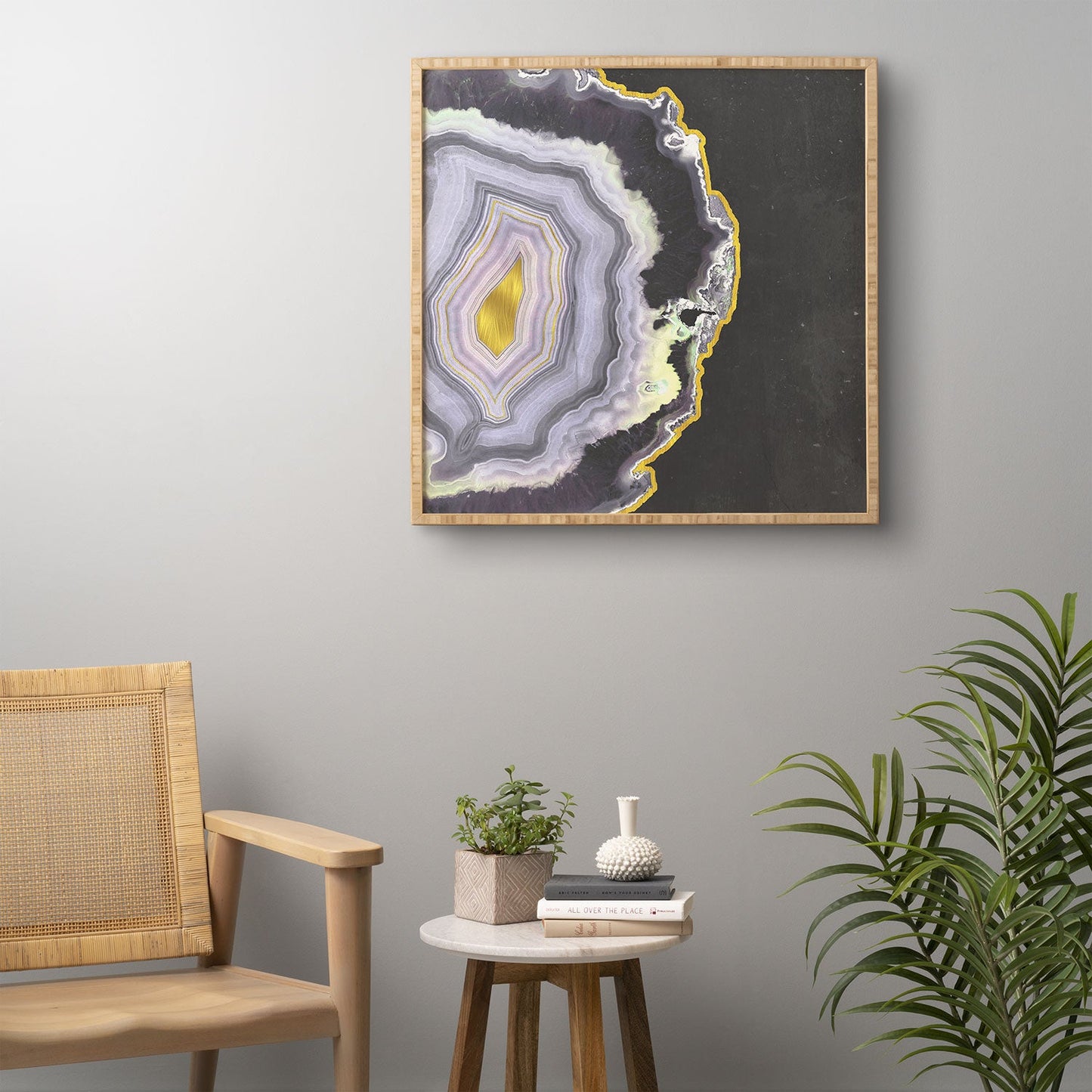 Emanuela Carratoni Black and Gold Agate Framed Wall Art