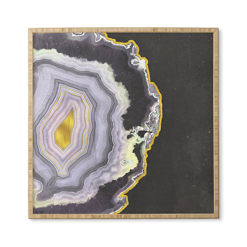 Emanuela Carratoni Black and Gold Agate Framed Wall Art