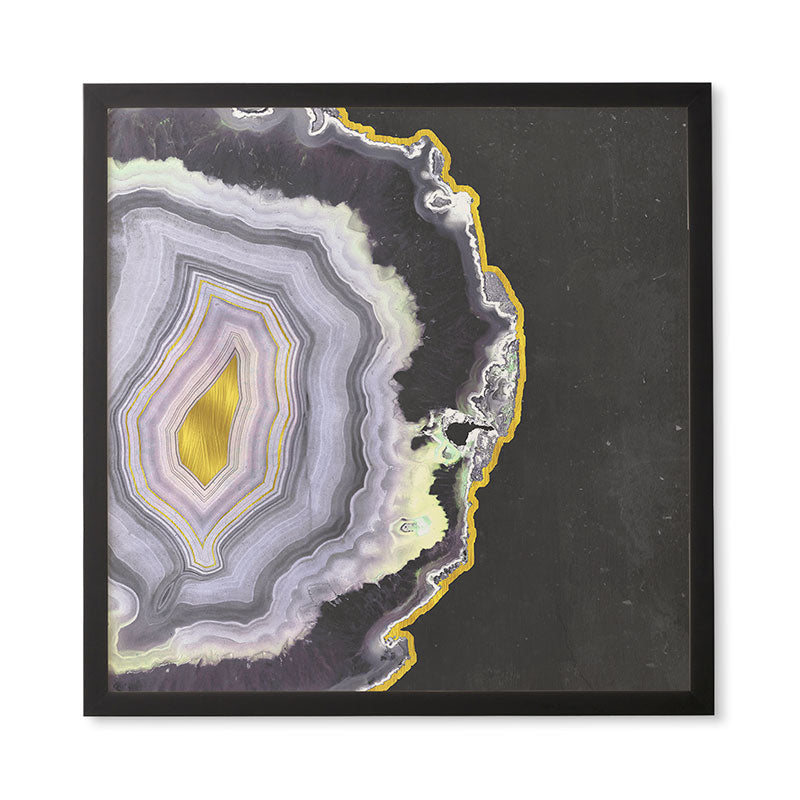 Emanuela Carratoni Black and Gold Agate Framed Wall Art