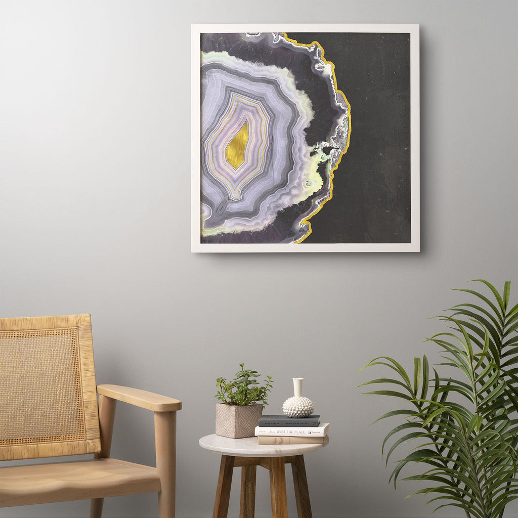 Emanuela Carratoni Black and Gold Agate Framed Wall Art