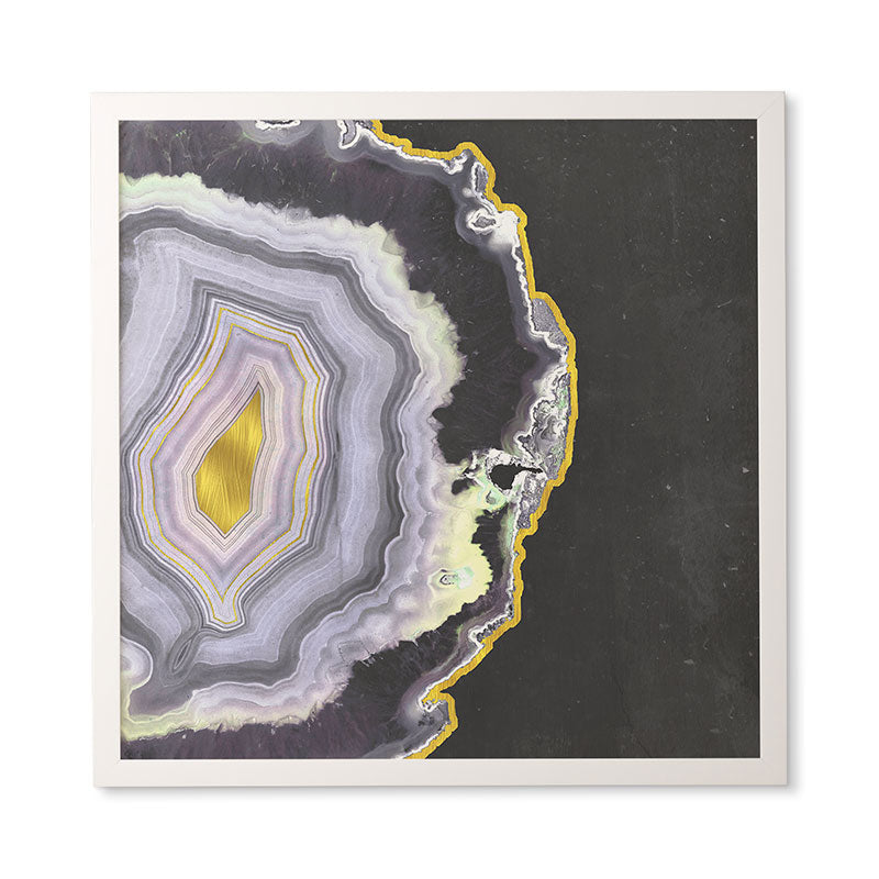 Emanuela Carratoni Black and Gold Agate Framed Wall Art