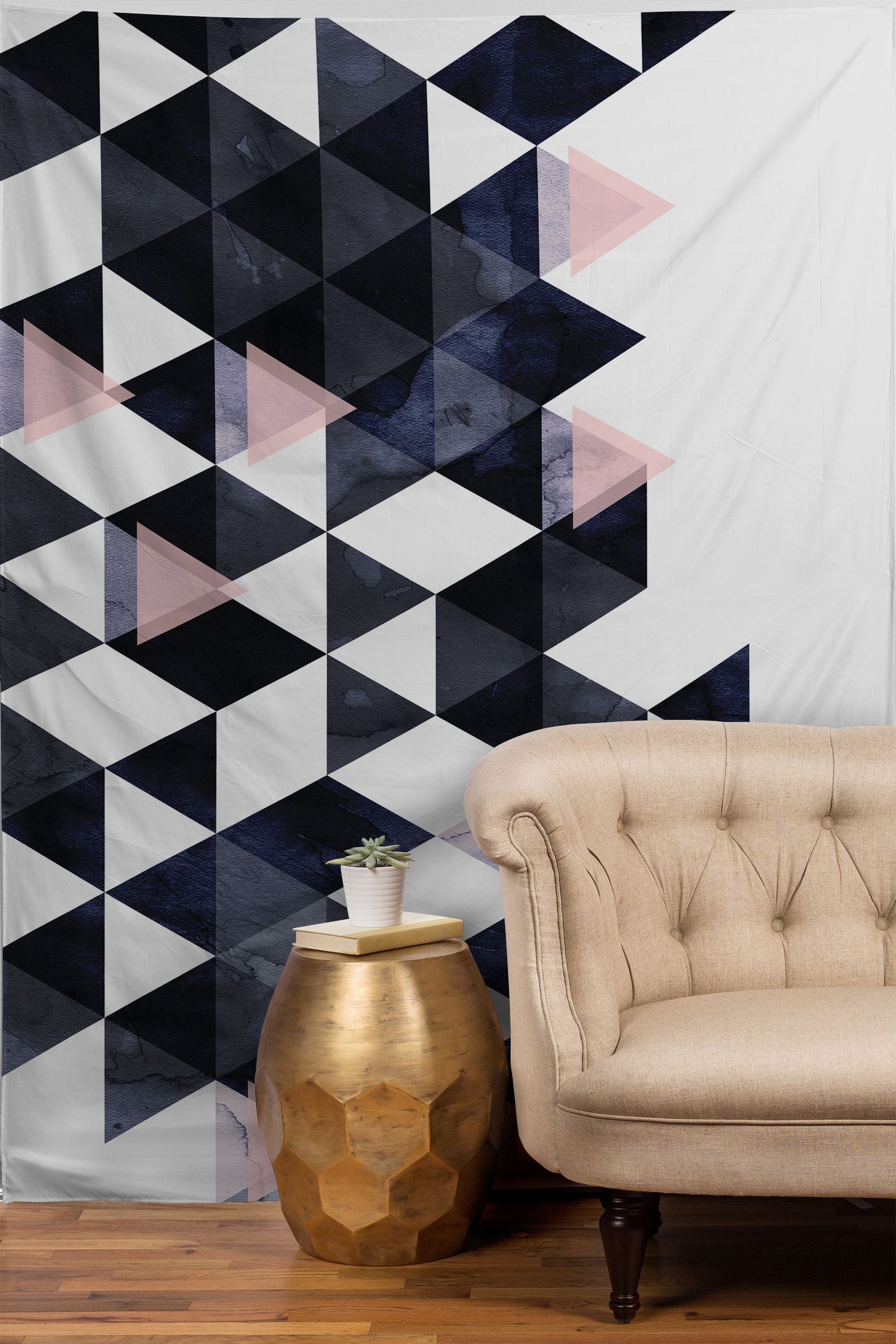 Emanuela Carratoni Blue Geometry Tapestry