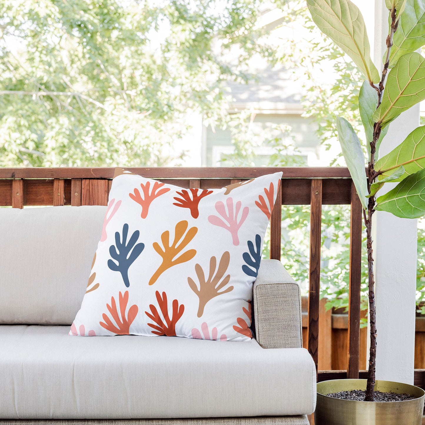 Emanuela Carratoni Bold Cut Out Theme Outdoor Throw Pillow