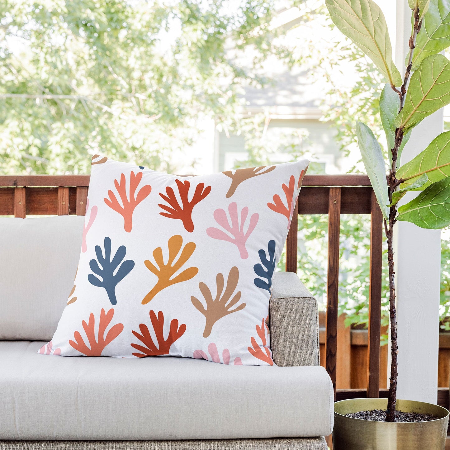 Emanuela Carratoni Bold Cut Out Theme Outdoor Throw Pillow