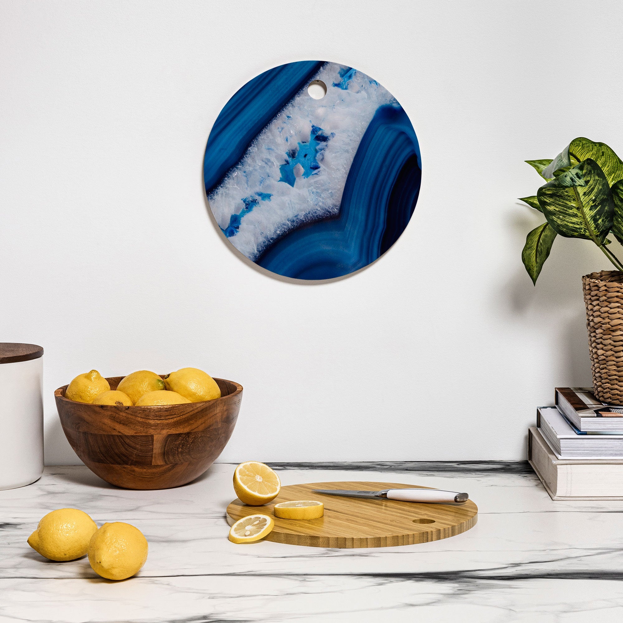 Emanuela Carratoni Deep Blue Agate Cutting Board Round