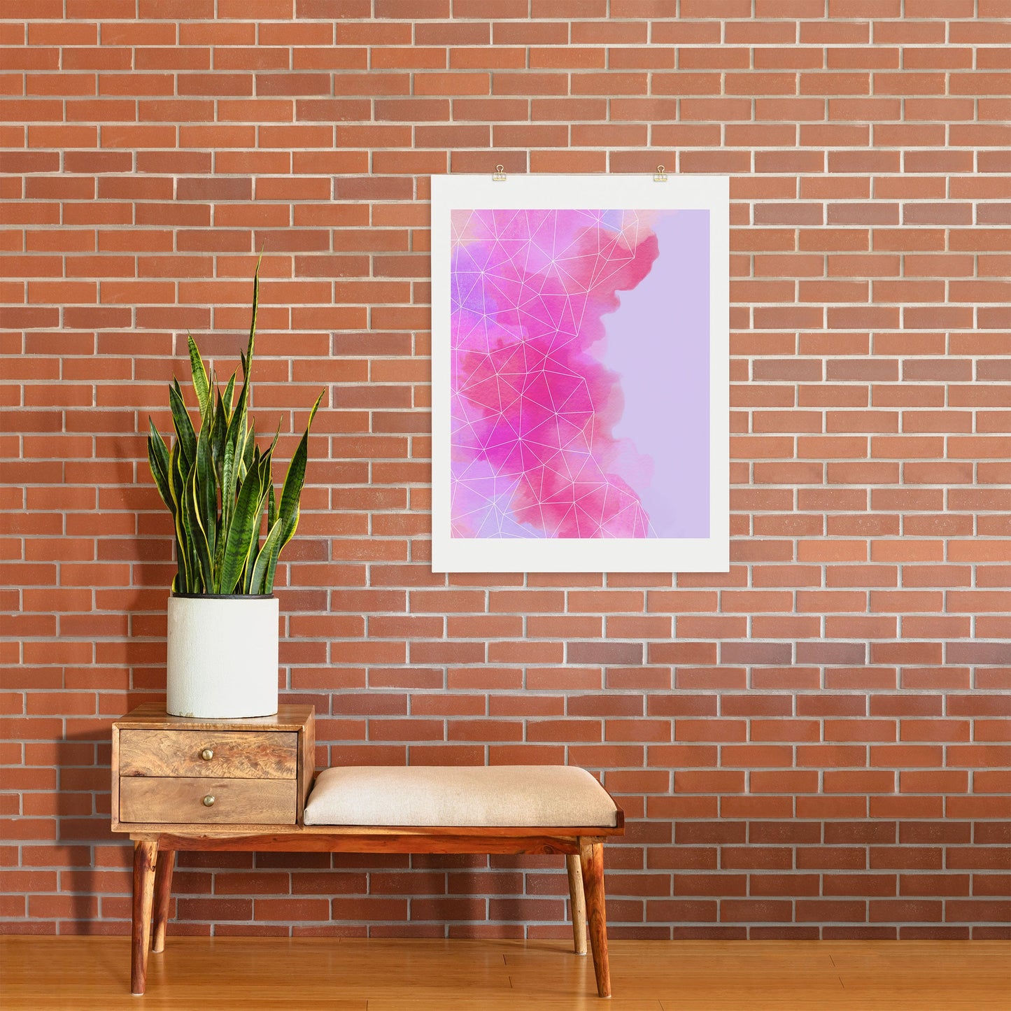 Emanuela Carratoni Geometric Pink Shadows Art Print