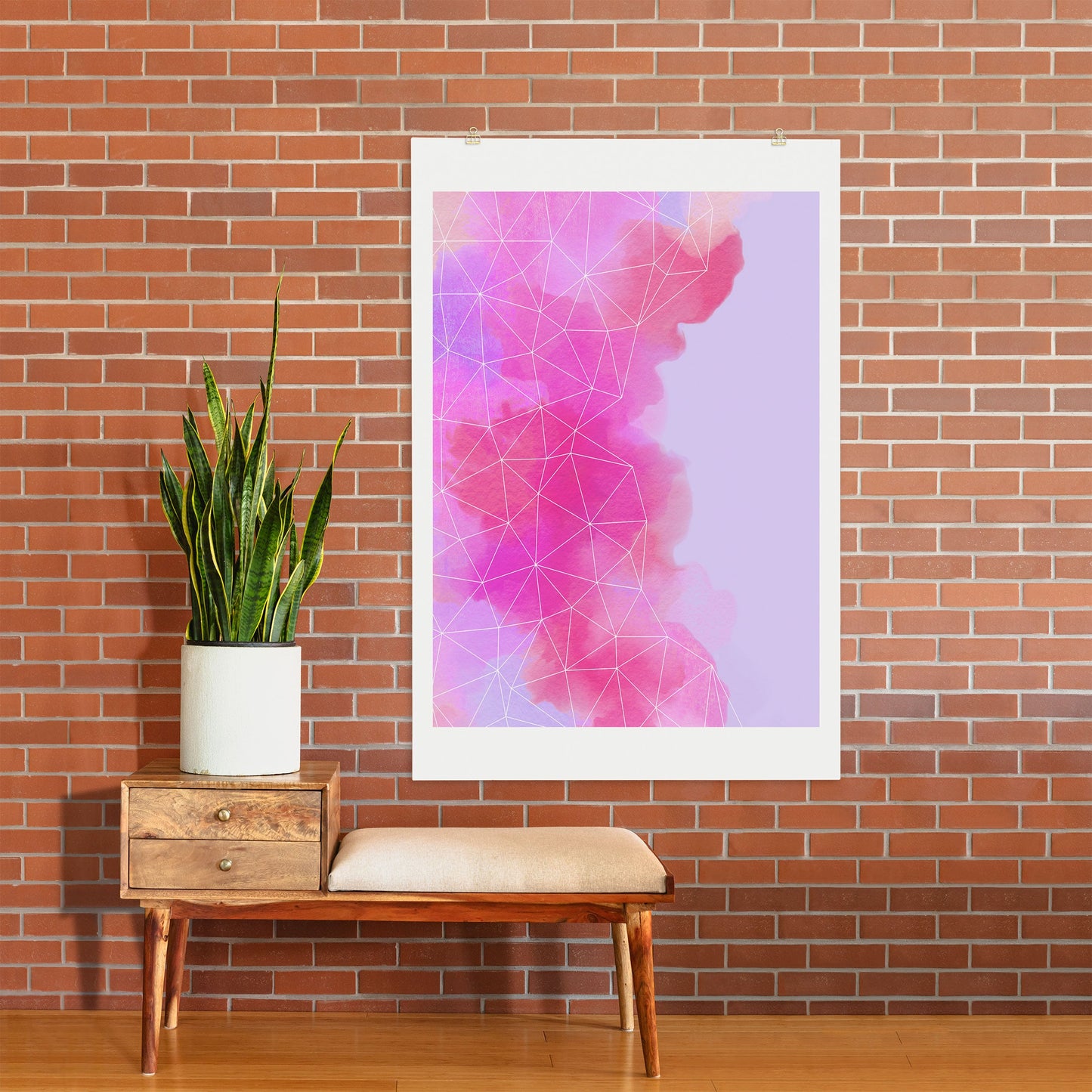 Emanuela Carratoni Geometric Pink Shadows Art Print