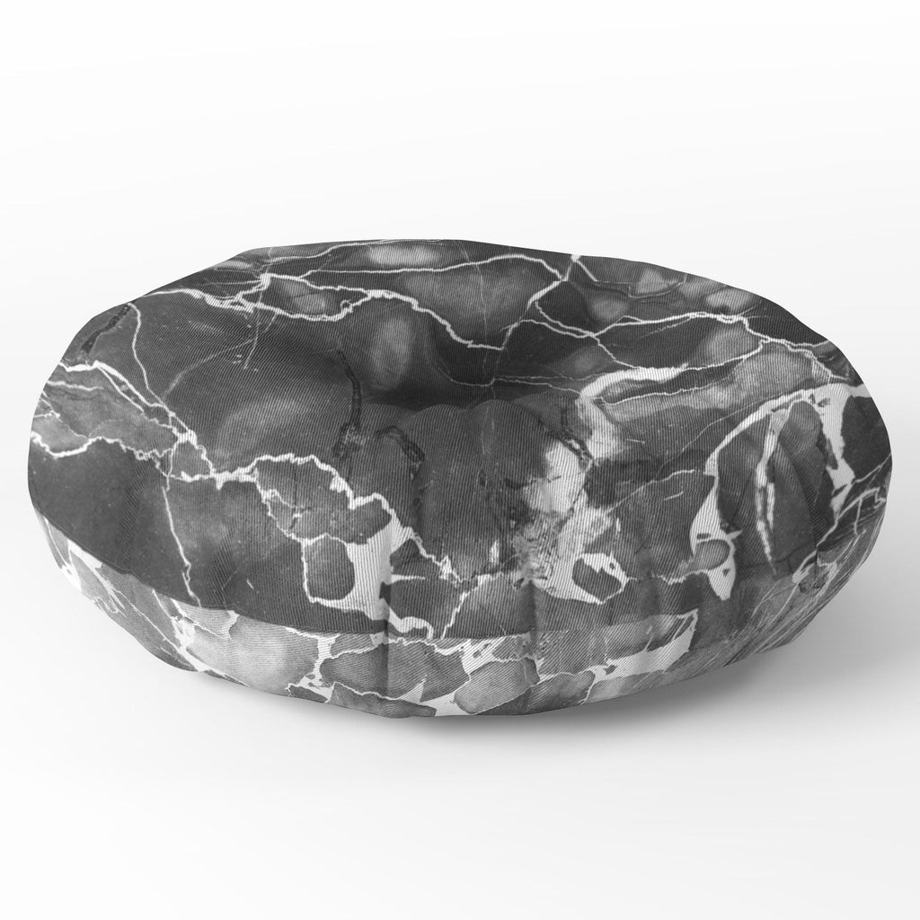 Emanuela Carratoni Grey Marble Floor Pillow Round