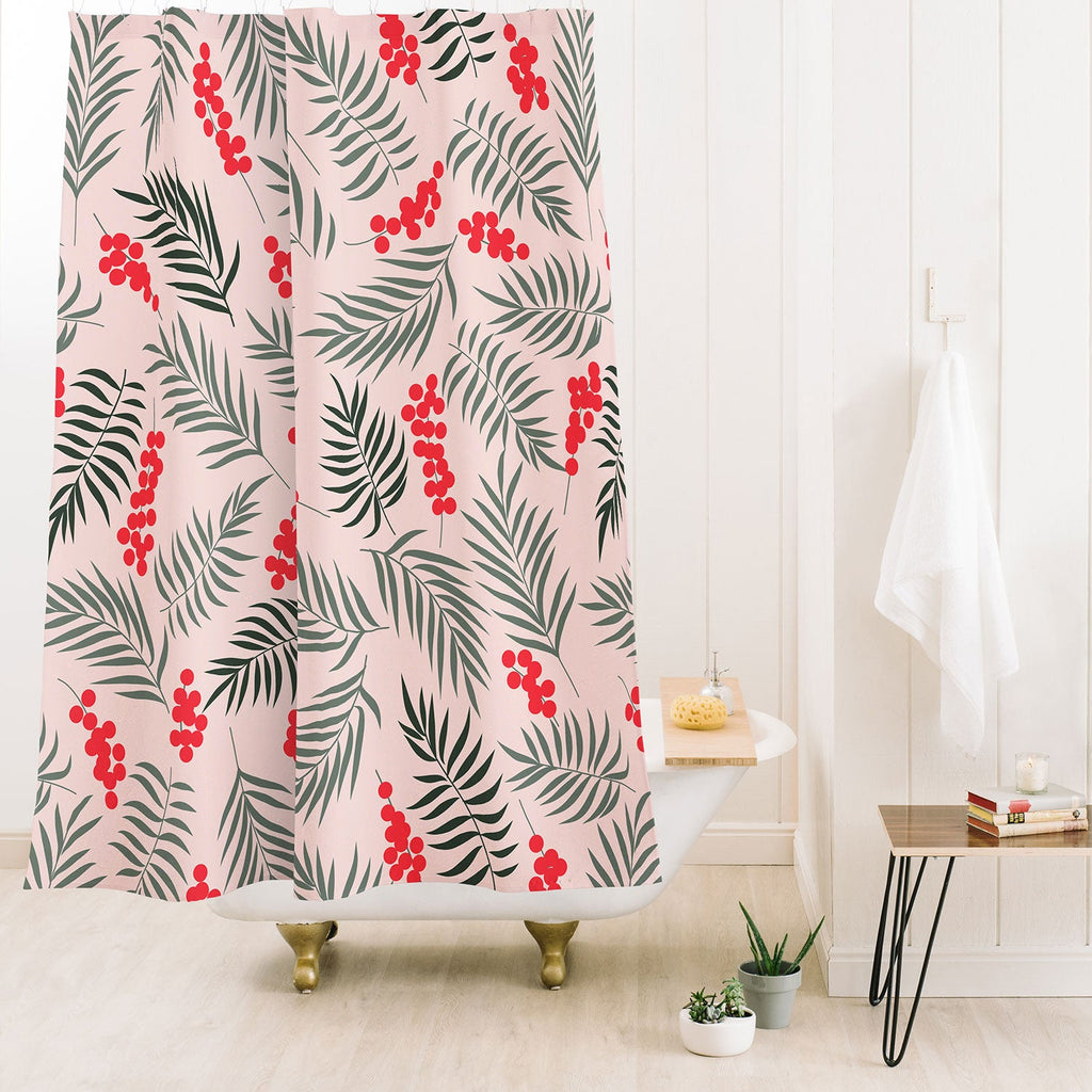 Emanuela Carratoni Holiday Mistletoe Shower Curtain
