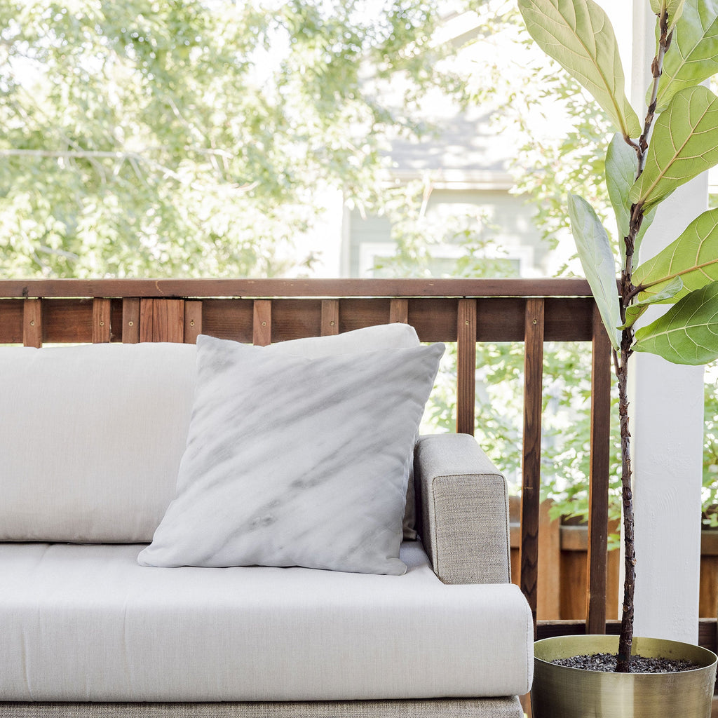 Emanuela Carratoni Italian Marble Carrara Outdoor Throw Pillow