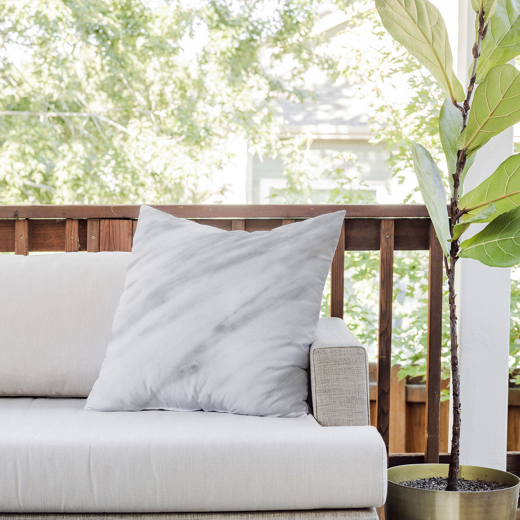 Emanuela Carratoni Italian Marble Carrara Outdoor Throw Pillow