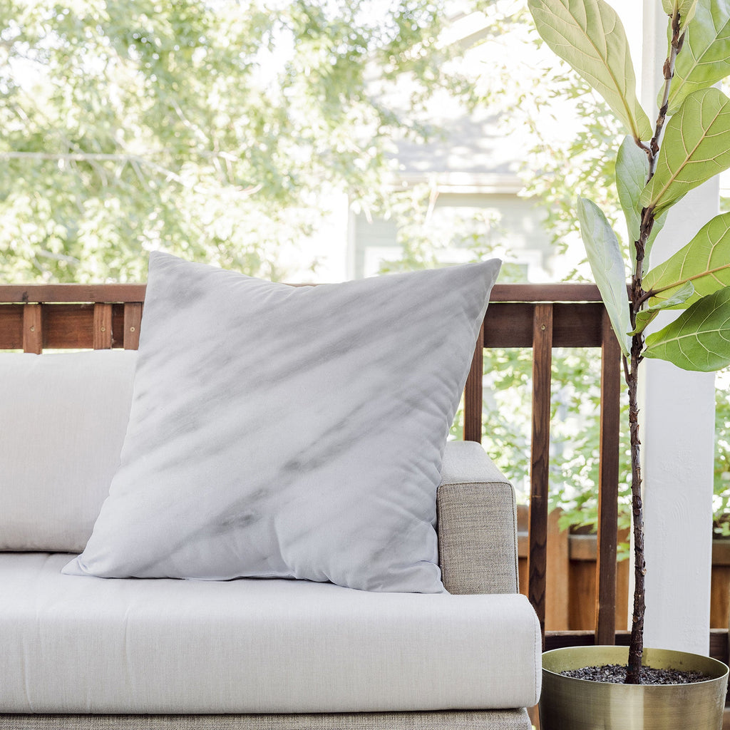 Emanuela Carratoni Italian Marble Carrara Outdoor Throw Pillow