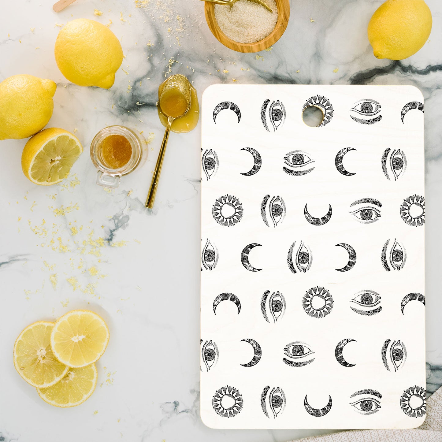 Emanuela Carratoni Moon and Sun Cutting Board Rectangle