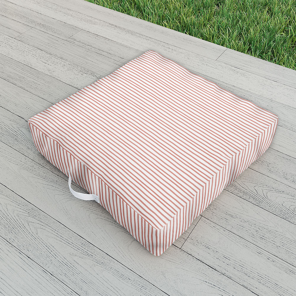 Emanuela Carratoni Old Pink Stripes Outdoor Floor Cushion