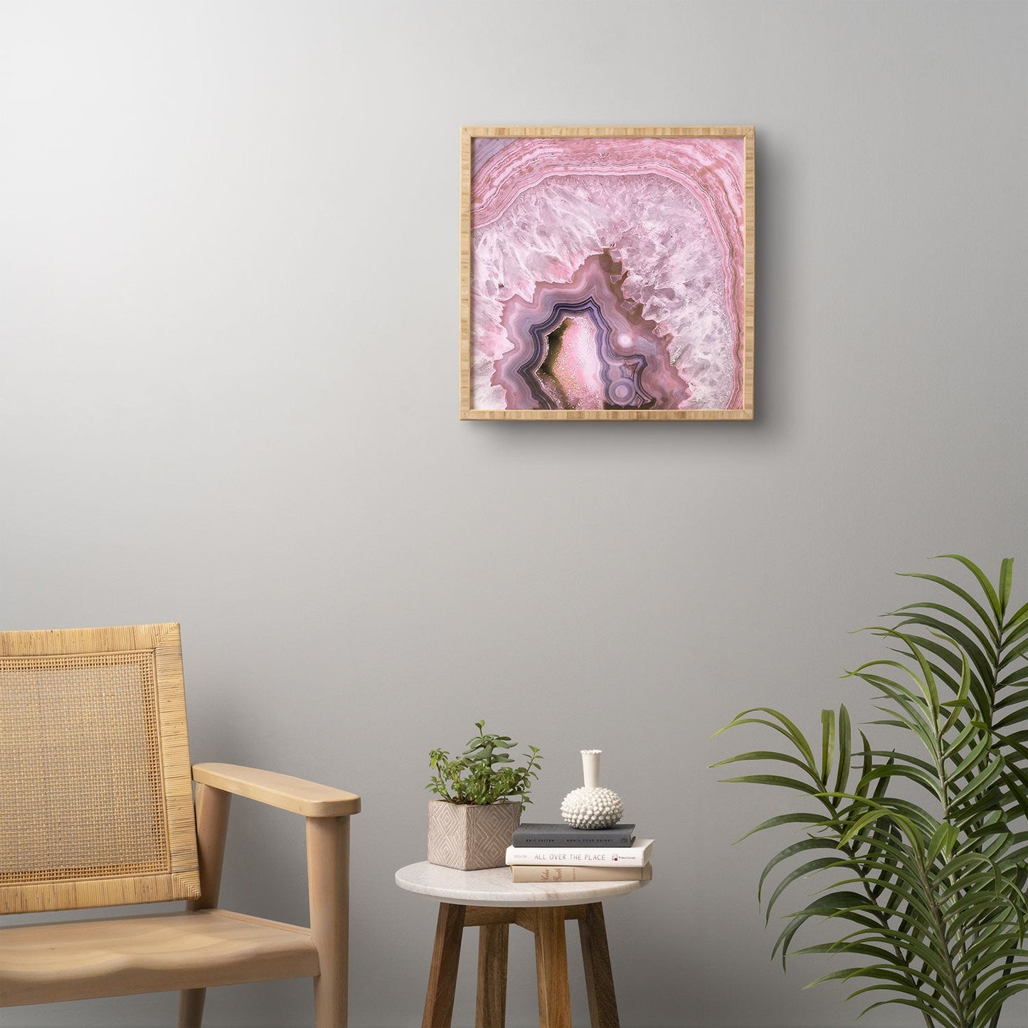 Emanuela Carratoni Pale Pink Agate Framed Wall Art