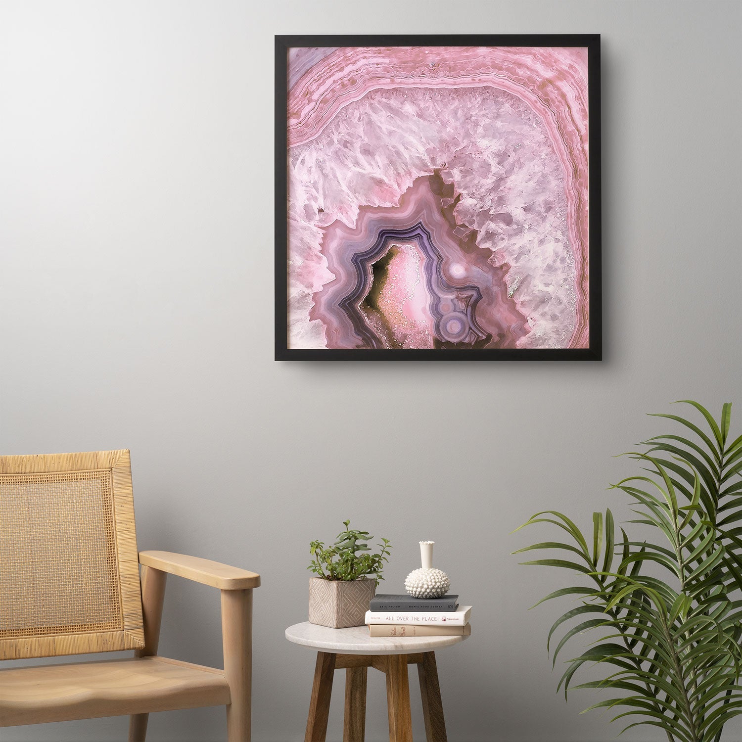 Emanuela Carratoni Pale Pink Agate Framed Wall Art