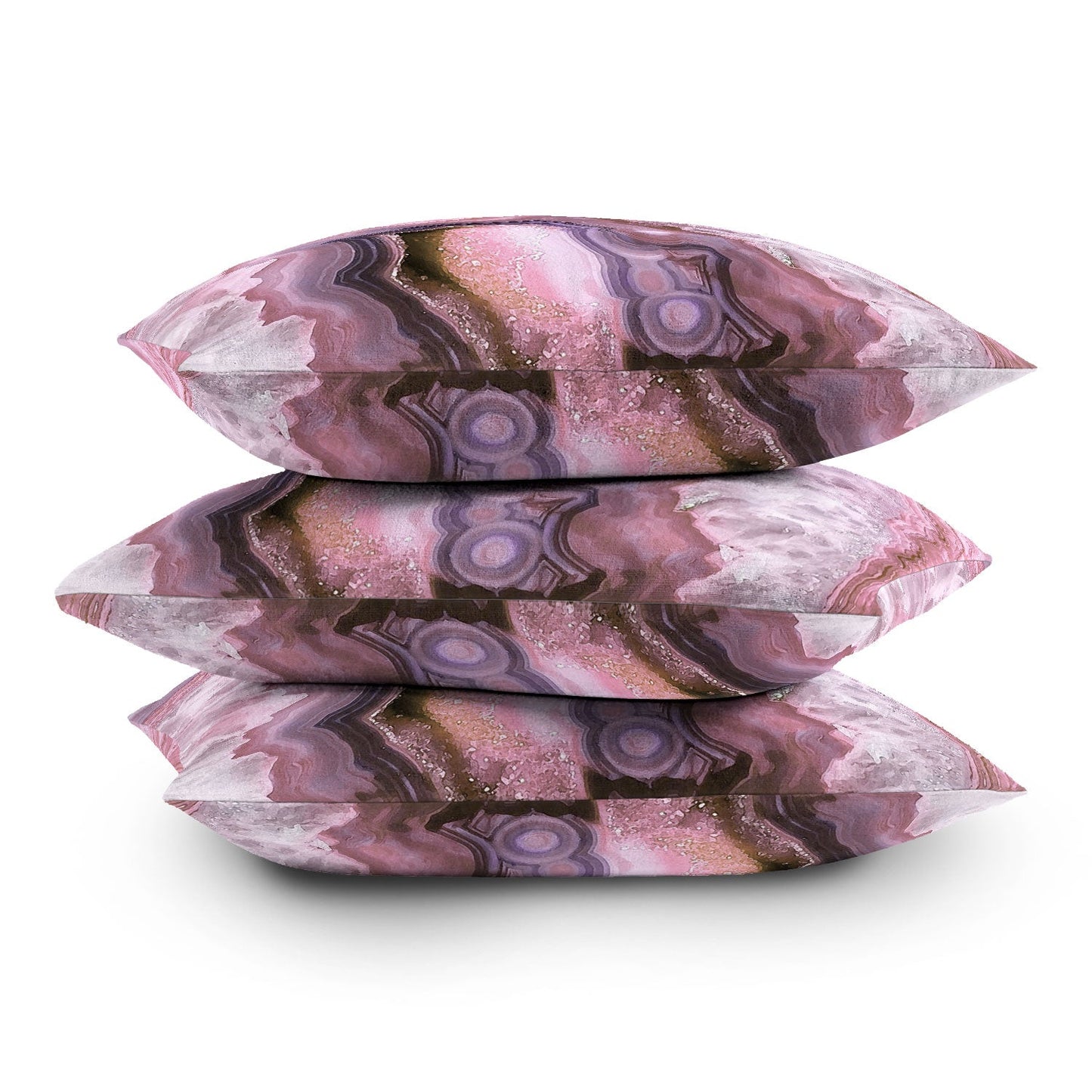 Emanuela Carratoni Pale Pink Agate Outdoor Throw Pillow