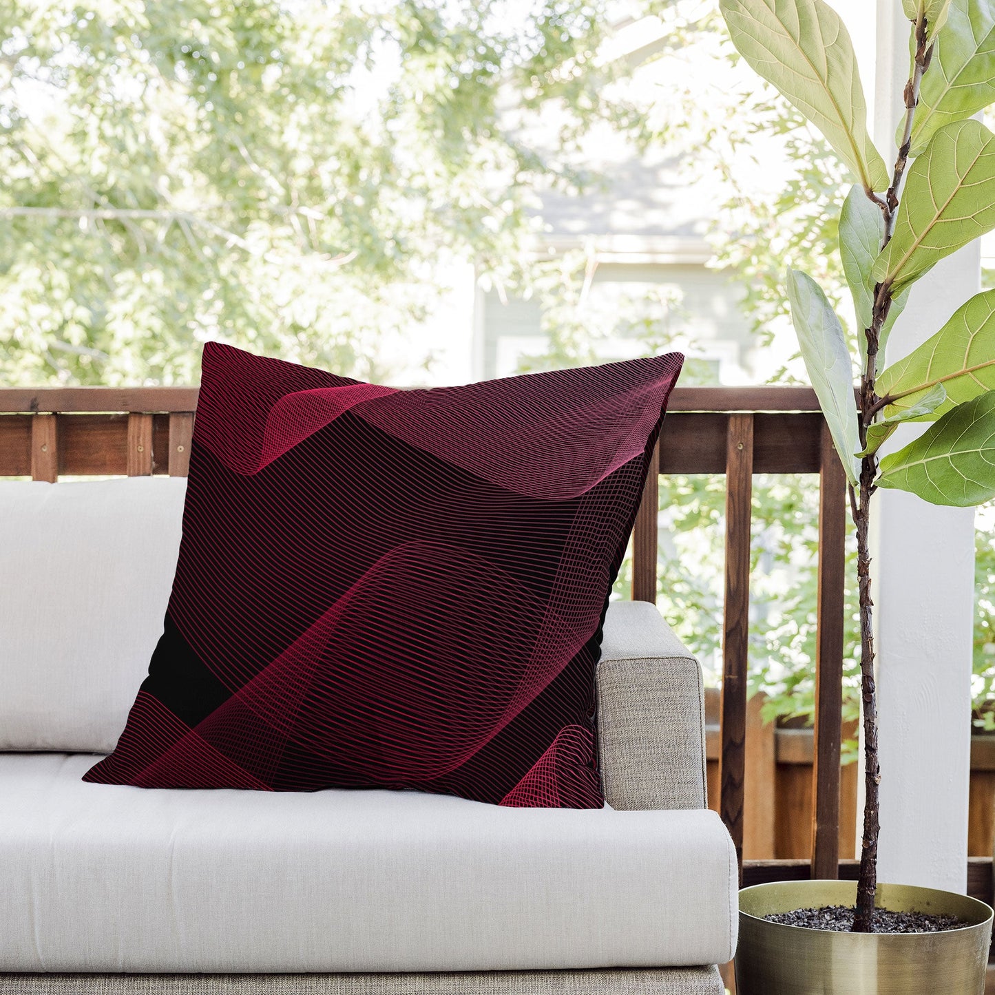 Emanuela Carratoni Pink Idea Outdoor Throw Pillow