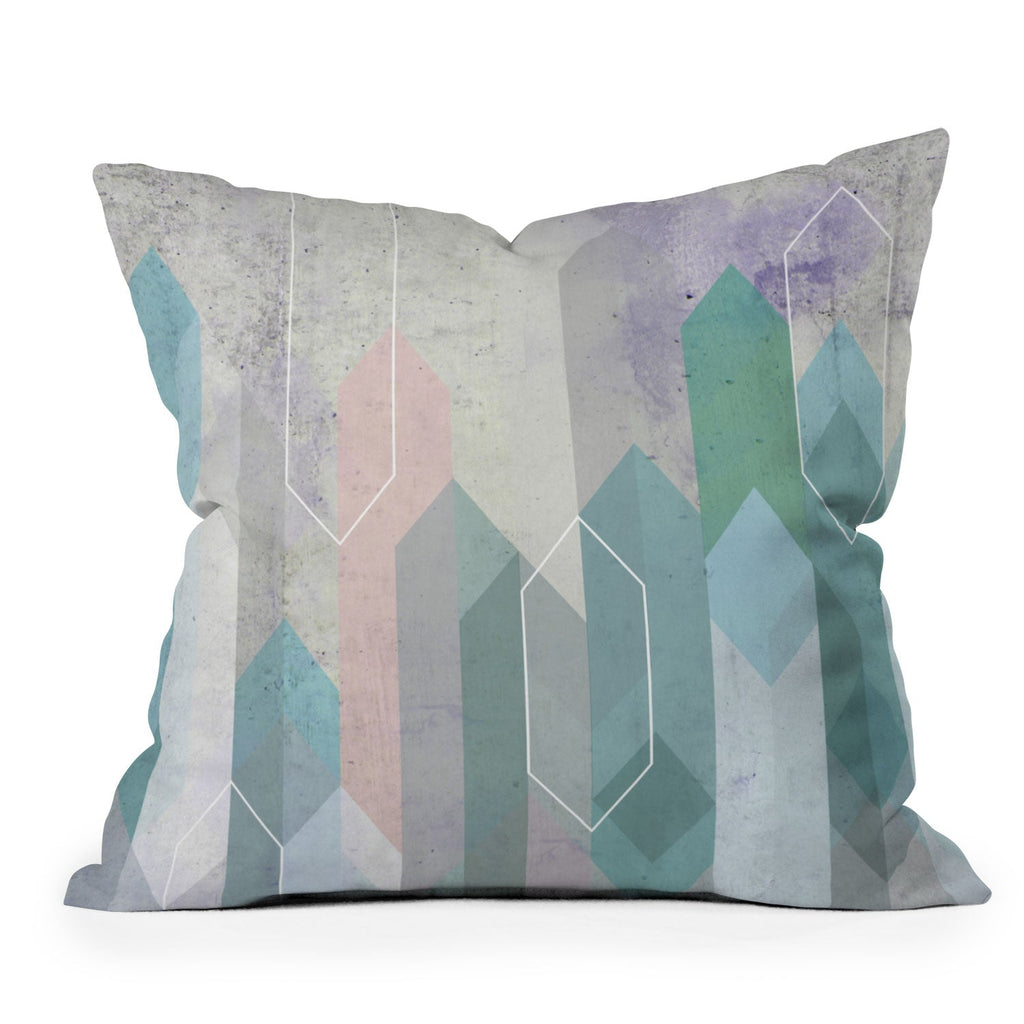 Emanuela Carratoni Raw Gems Throw Pillow