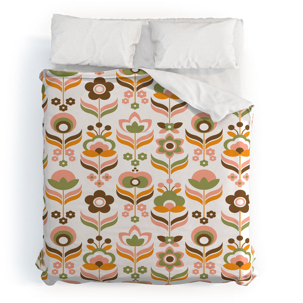Emanuela Carratoni Retro Flowers Mix Duvet Cover