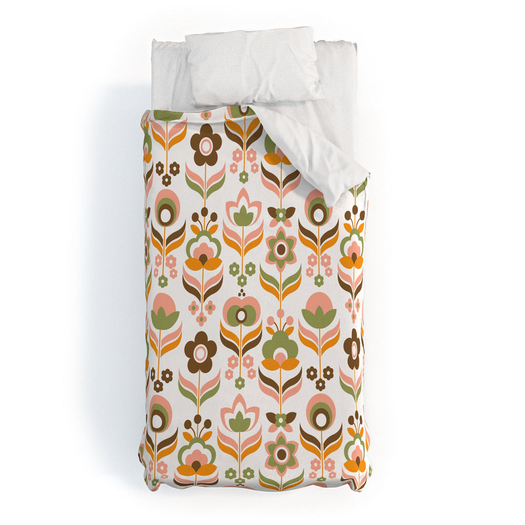 Emanuela Carratoni Retro Flowers Mix Duvet Cover