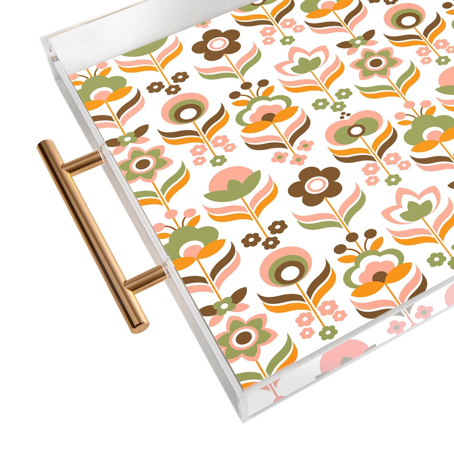 Emanuela Carratoni Retro Flowers Mix Acrylic Tray