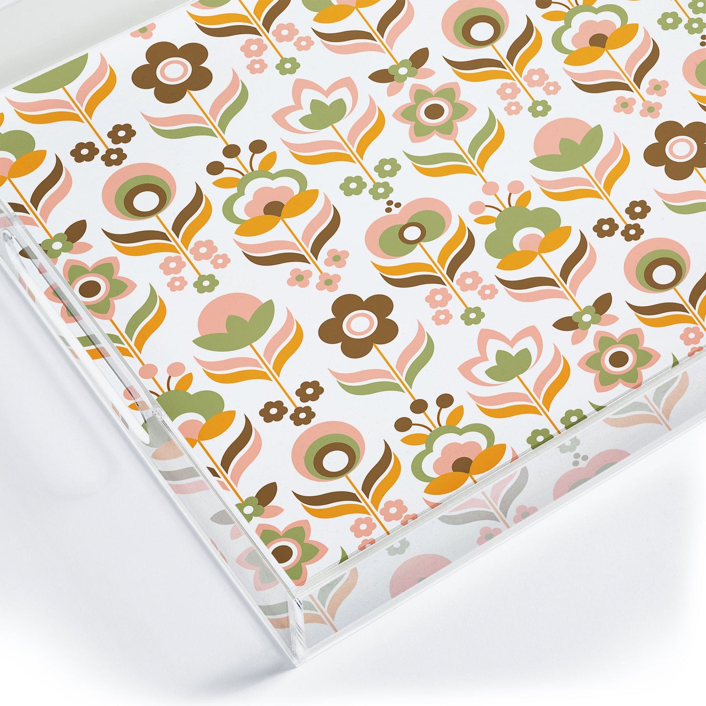 Emanuela Carratoni Retro Flowers Mix Acrylic Tray