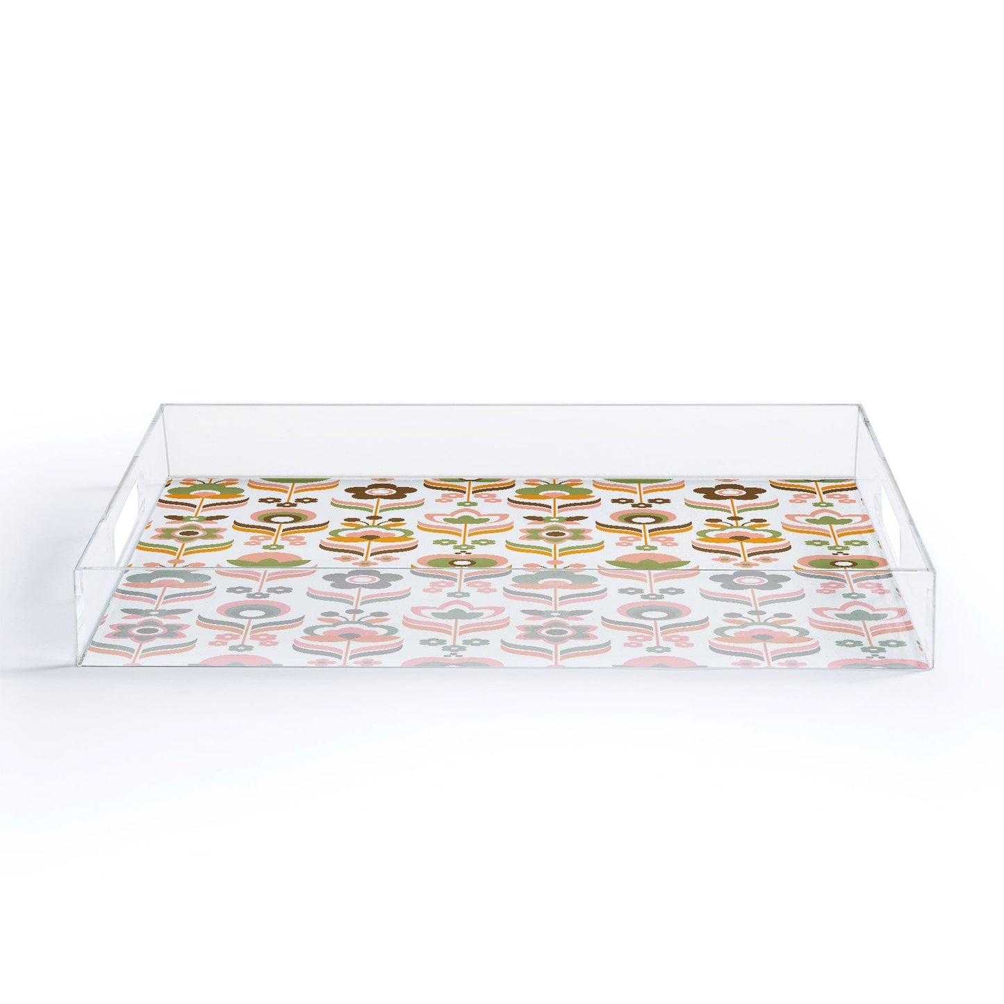 Emanuela Carratoni Retro Flowers Mix Acrylic Tray