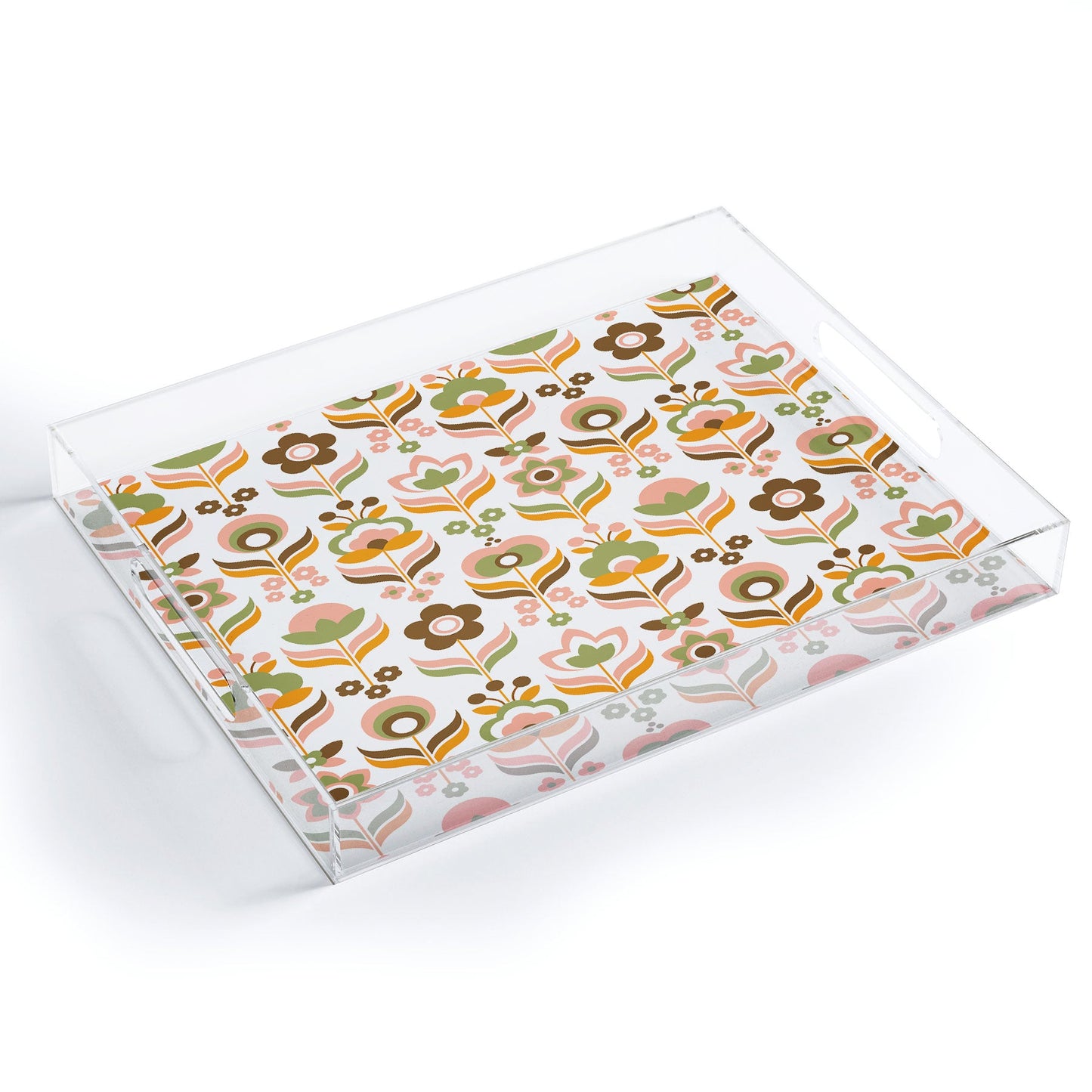 Emanuela Carratoni Retro Flowers Mix Acrylic Tray