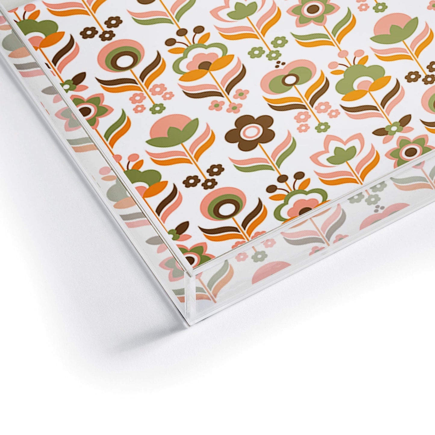 Emanuela Carratoni Retro Flowers Mix Acrylic Tray