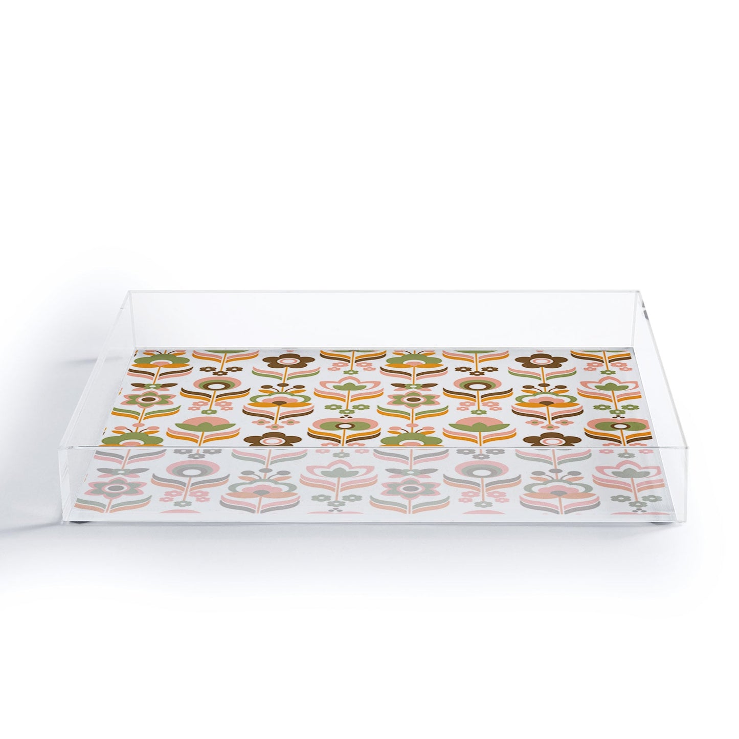 Emanuela Carratoni Retro Flowers Mix Acrylic Tray