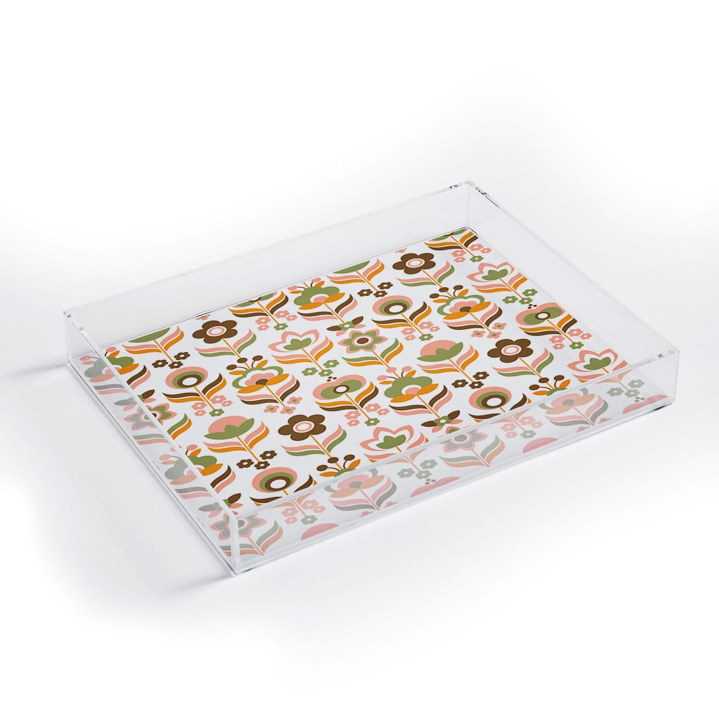 Emanuela Carratoni Retro Flowers Mix Acrylic Tray
